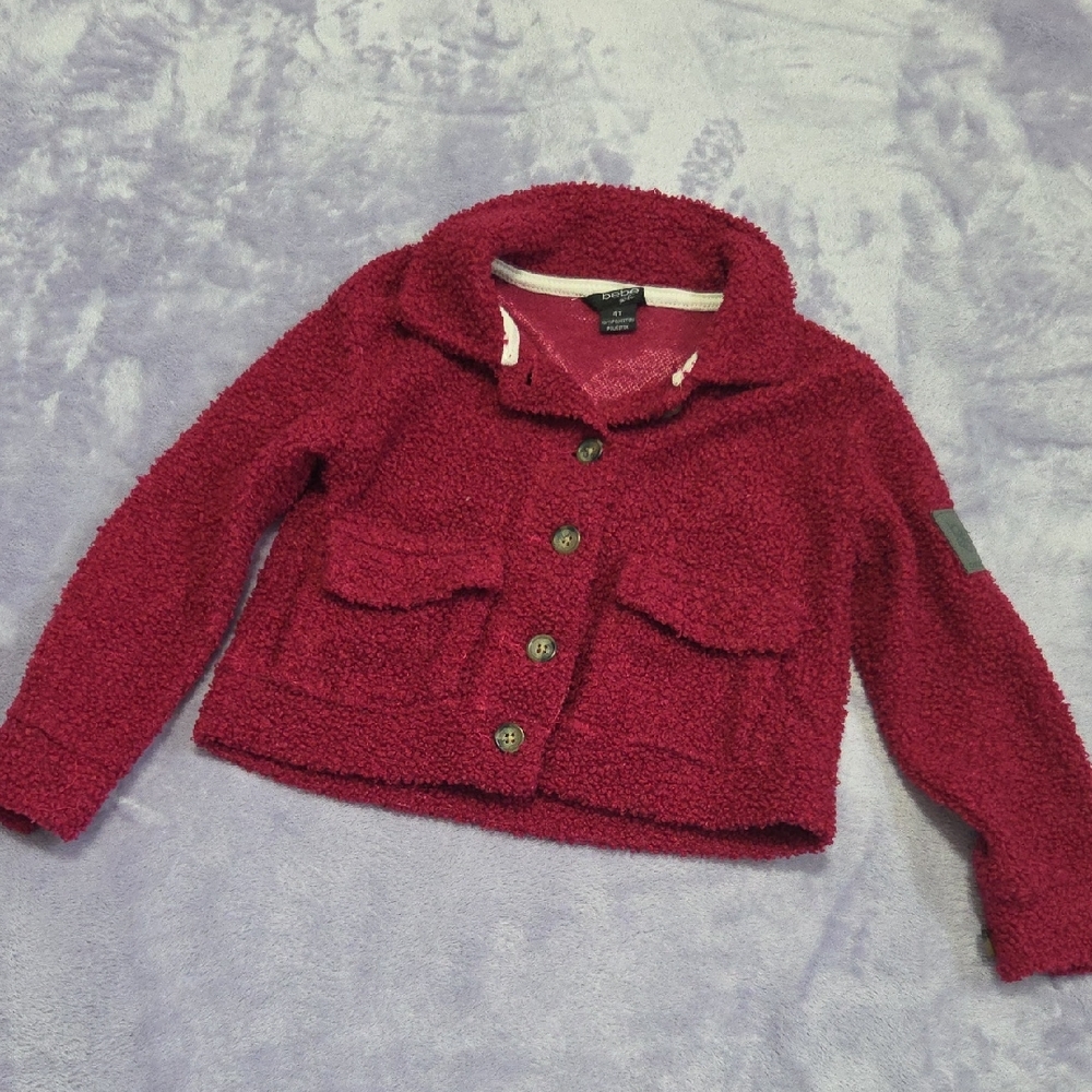 Bebe Girls Fuchsia Textured Jacket